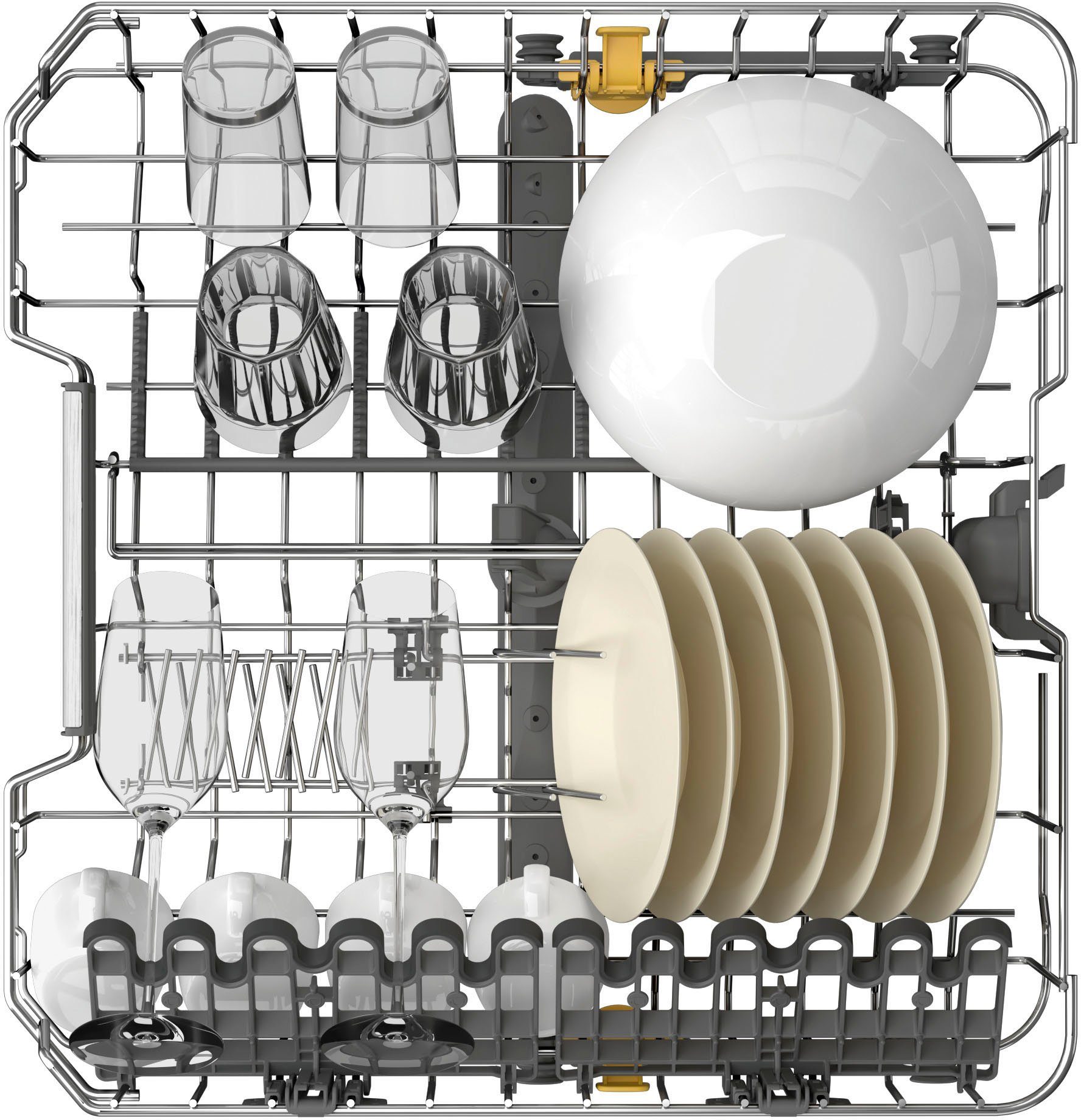 BAUKNECHT vollintegrierbarer Geschirrspüler, B8RI HP42 LC, 14 Maßgedecke, SpaceClean – die 3. Schublade für hohe Gläser und Müslischalen