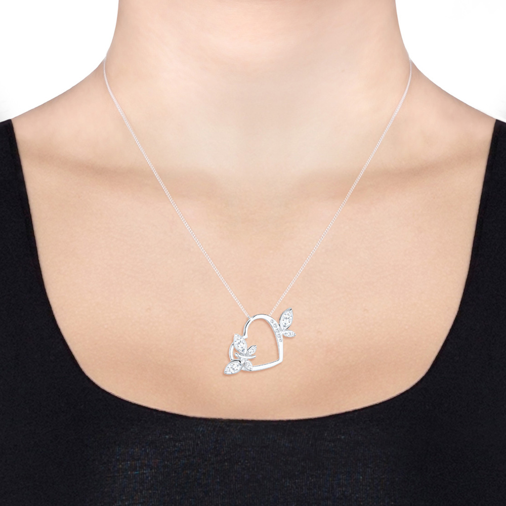 Elli Elli Collier Herz Schmetterling Zirkonia 925 Silber Pretty collier