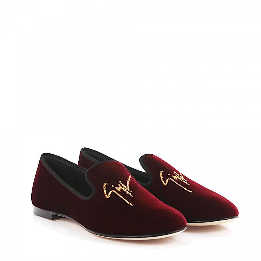 Giuseppe Zanotti - Mokassins Slipper Giuseppe Samt bordeaux - rot