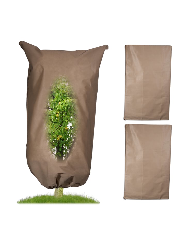 relaxdays 3 x Winterschutzhaube in Beige - (B)200 x (H)240 cm günstig kaufen onesize