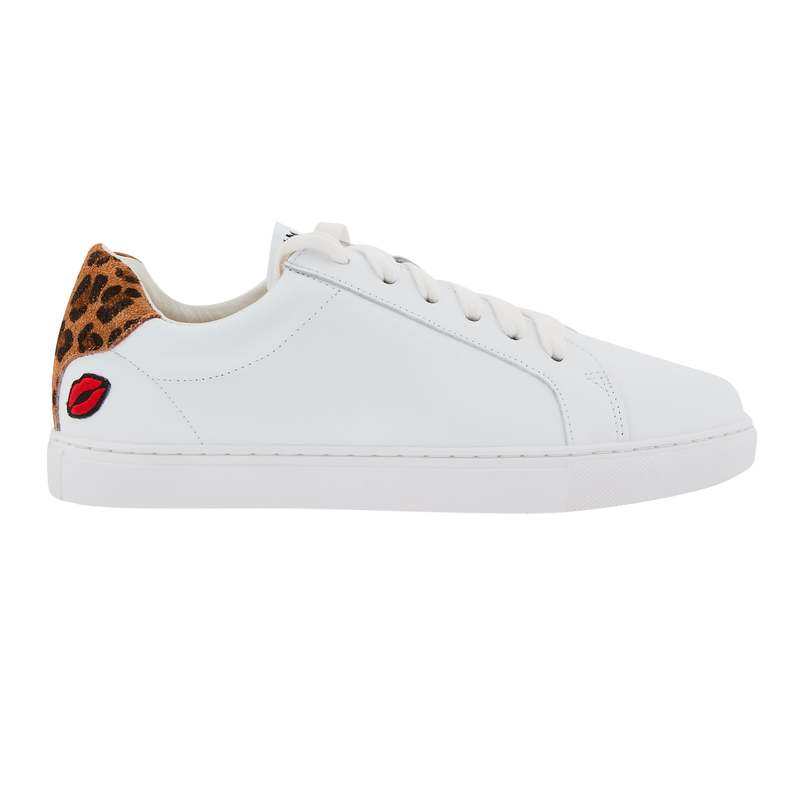 Baskets en cuir Simone petit amour leopard