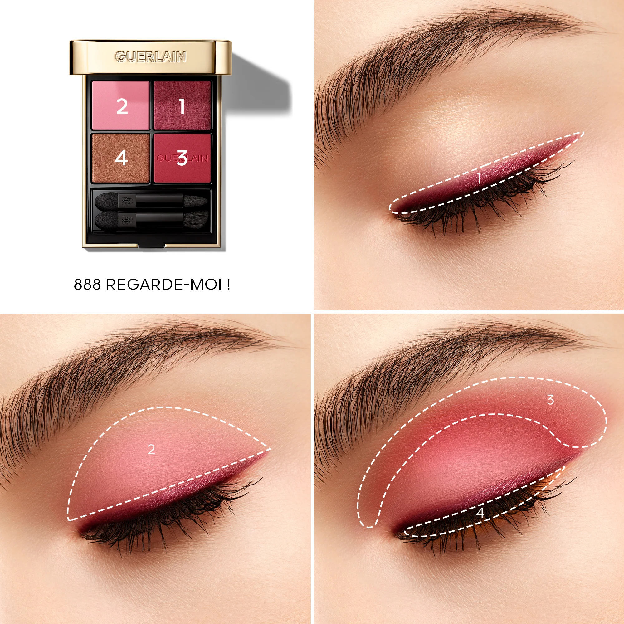 Ombres à paupières G - Palette de 4 couleurs - Fard à paupières compact