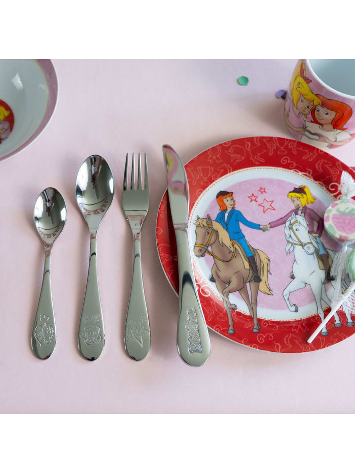 Geda Labels Kinderbesteck Bibi & Tina in Silber - 20,8x14x2,5cm günstig kaufen onesize