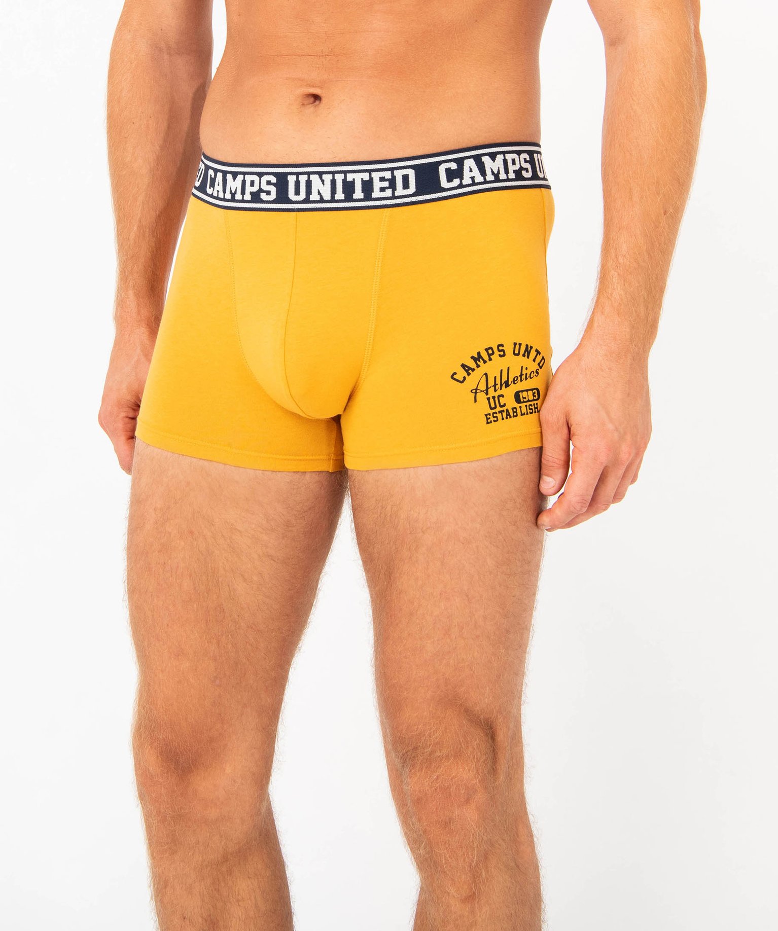 Boxer en coton extensible imprimé homme - Camps United jaune | GEMO