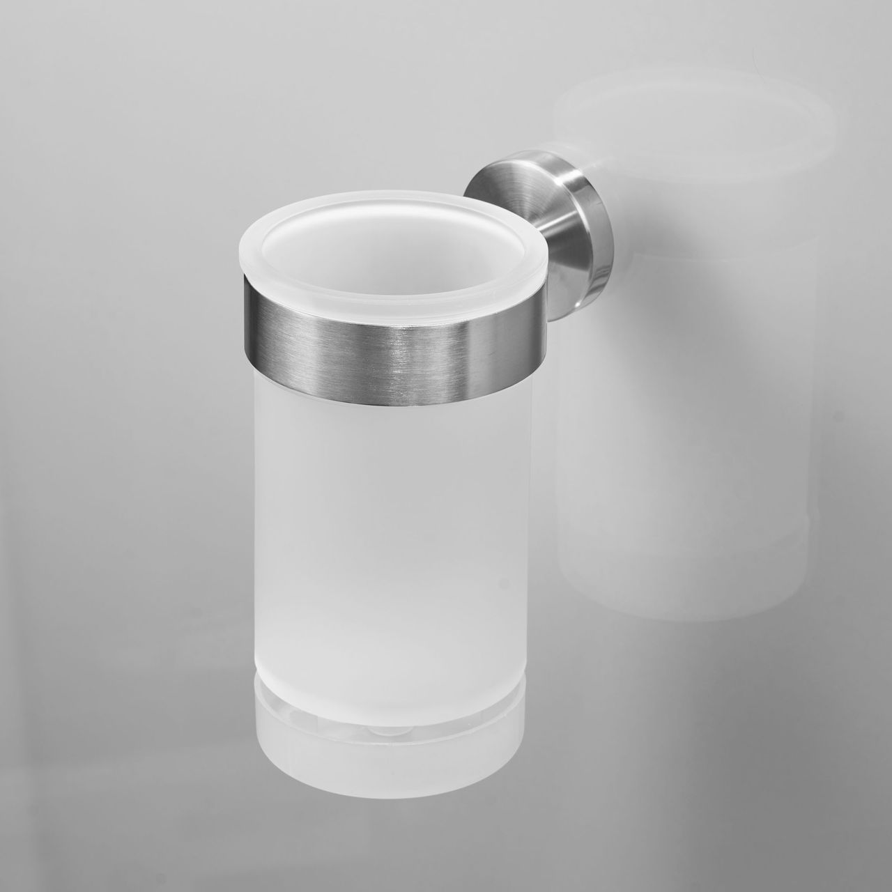 Weles AMARE Luxus Silikon WC-Bürste belüftet mit Wandhalterung Edelstahl/Glas, 37,5 x 11,5 x 9 cm