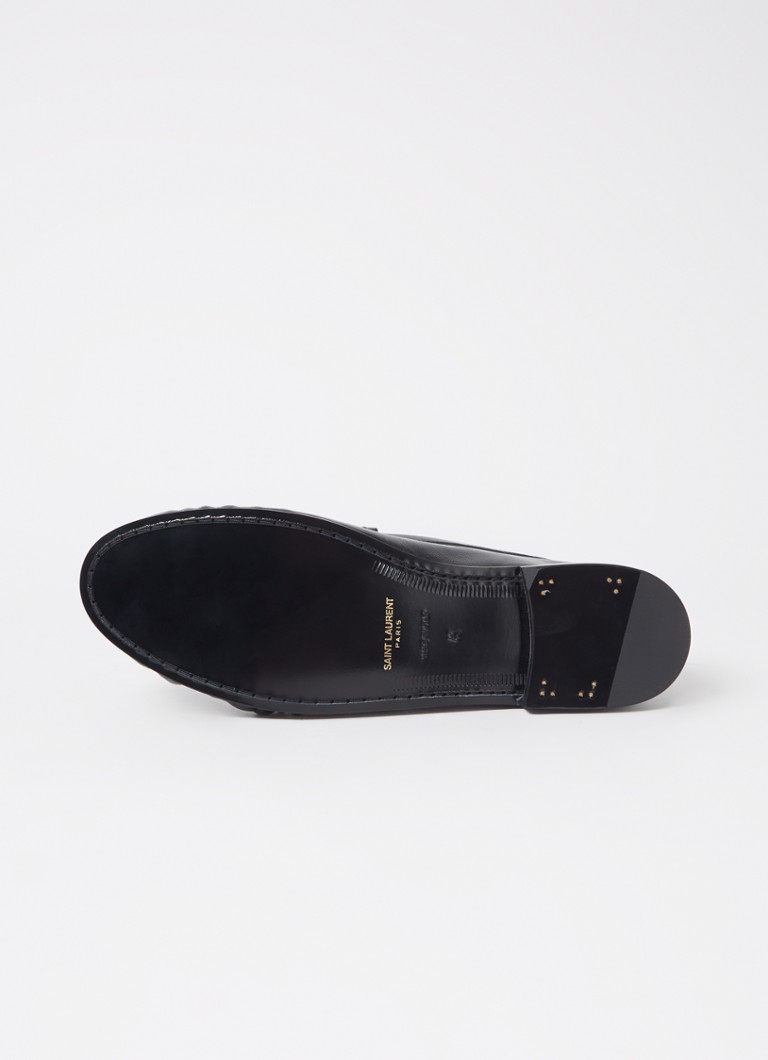 Saint Laurent Le mokasīni no teļādas ar lakotu apdari un logotipu