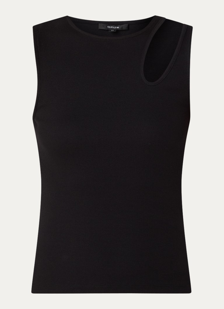 OPUS Ilara ribbed tank top with cut-out detail