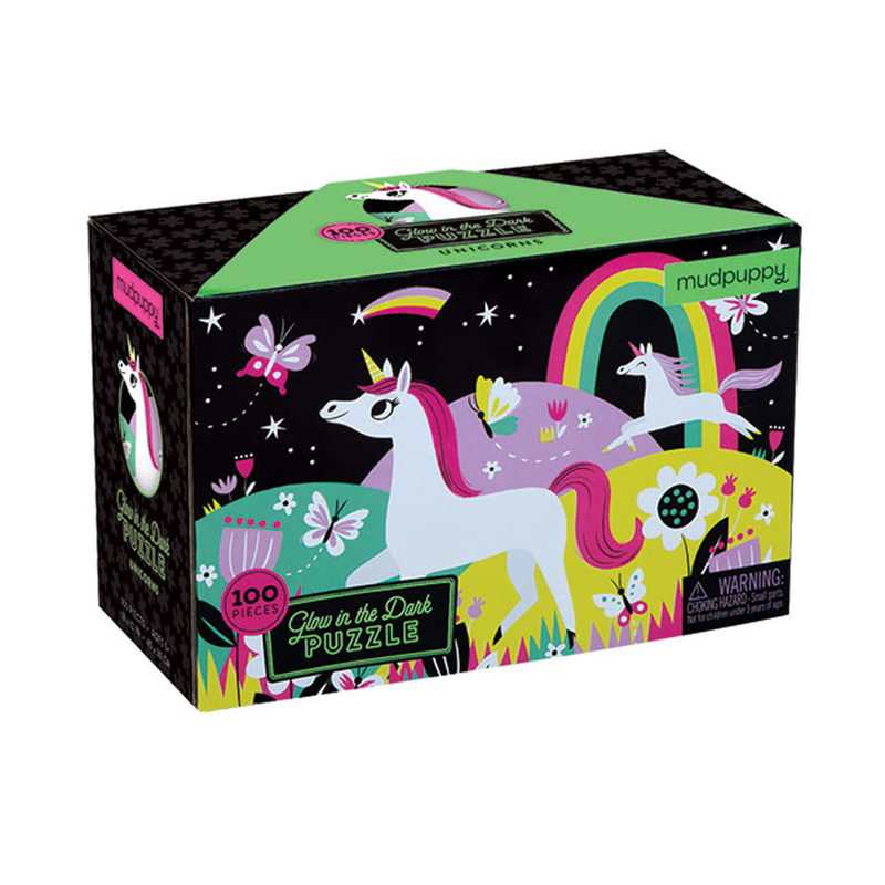 Puzzle phosphorescent Licornes 100 pièces Mudpuppy