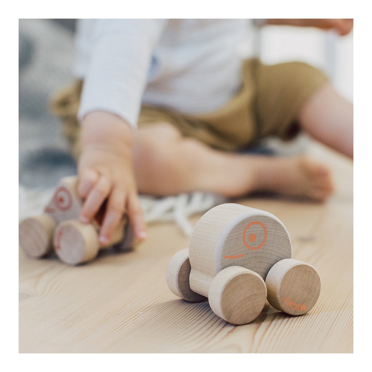 Mini Holz-Auto, rund