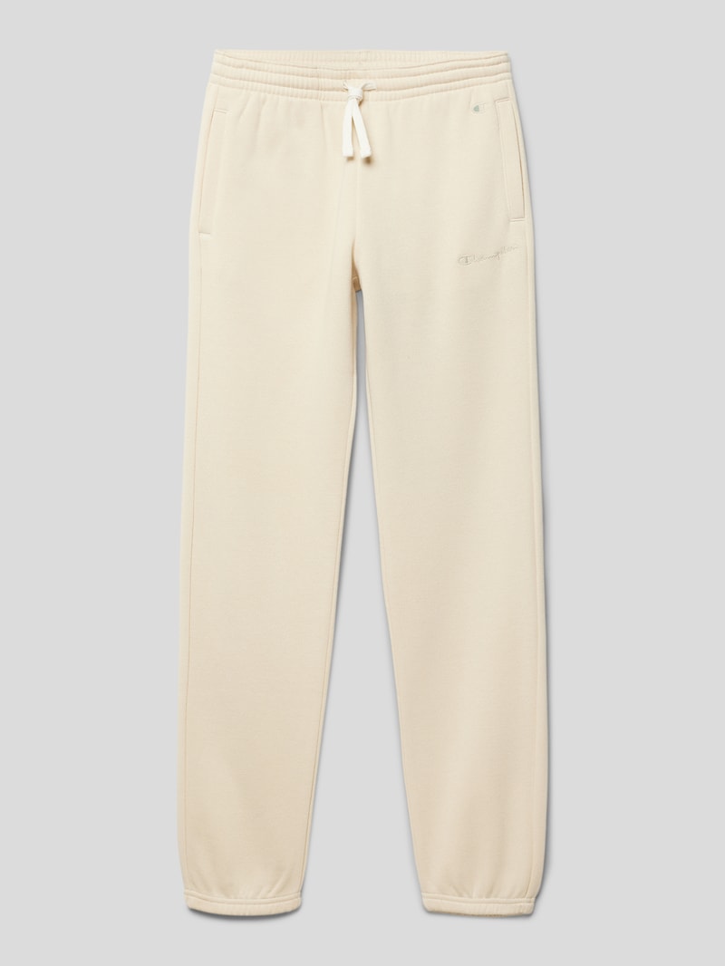 Sweatpants mit Label-Details in sand