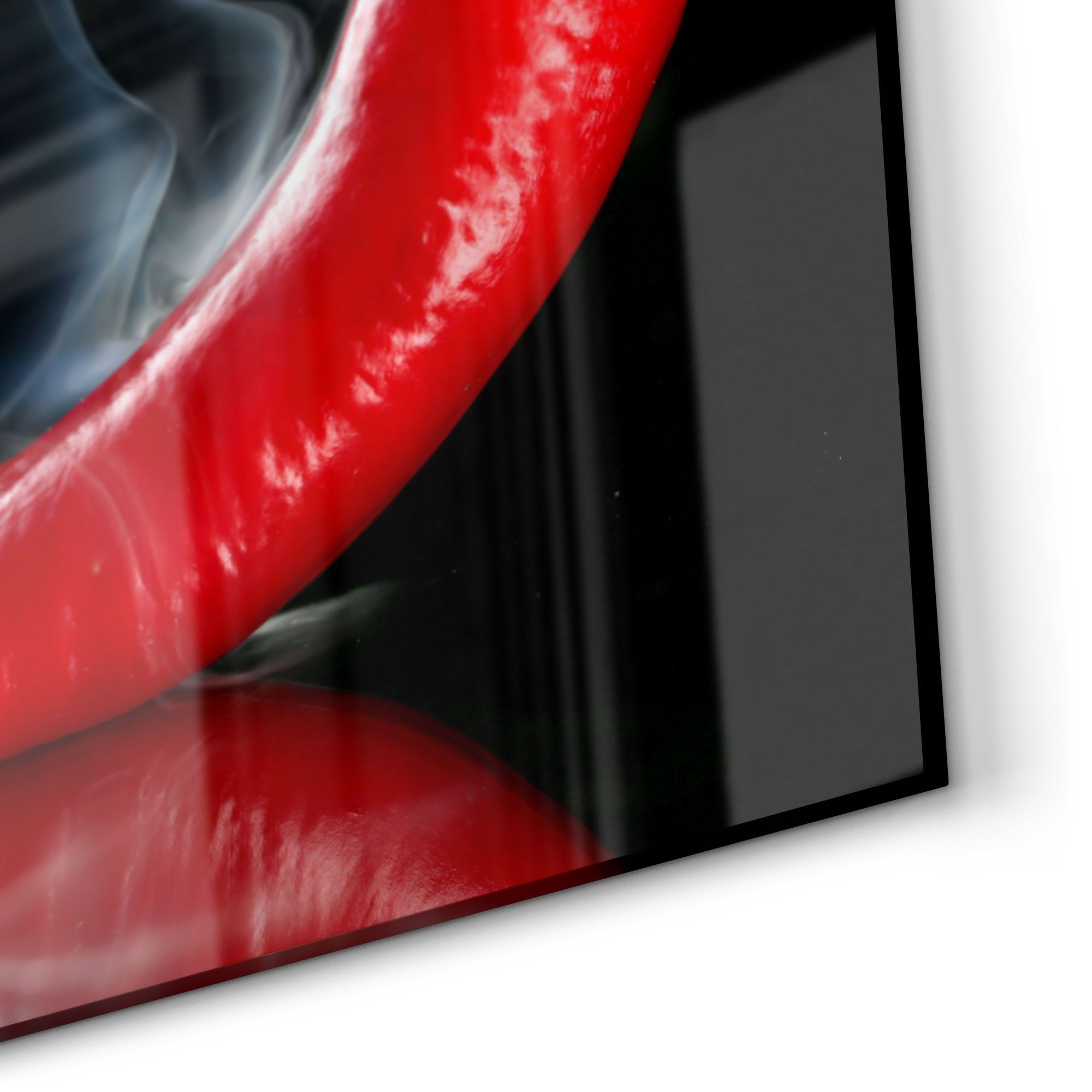 DEQORI Küchenrückwand 'Feurige Chilischote', Glas Spritzschutz Badrückwand Herdblende