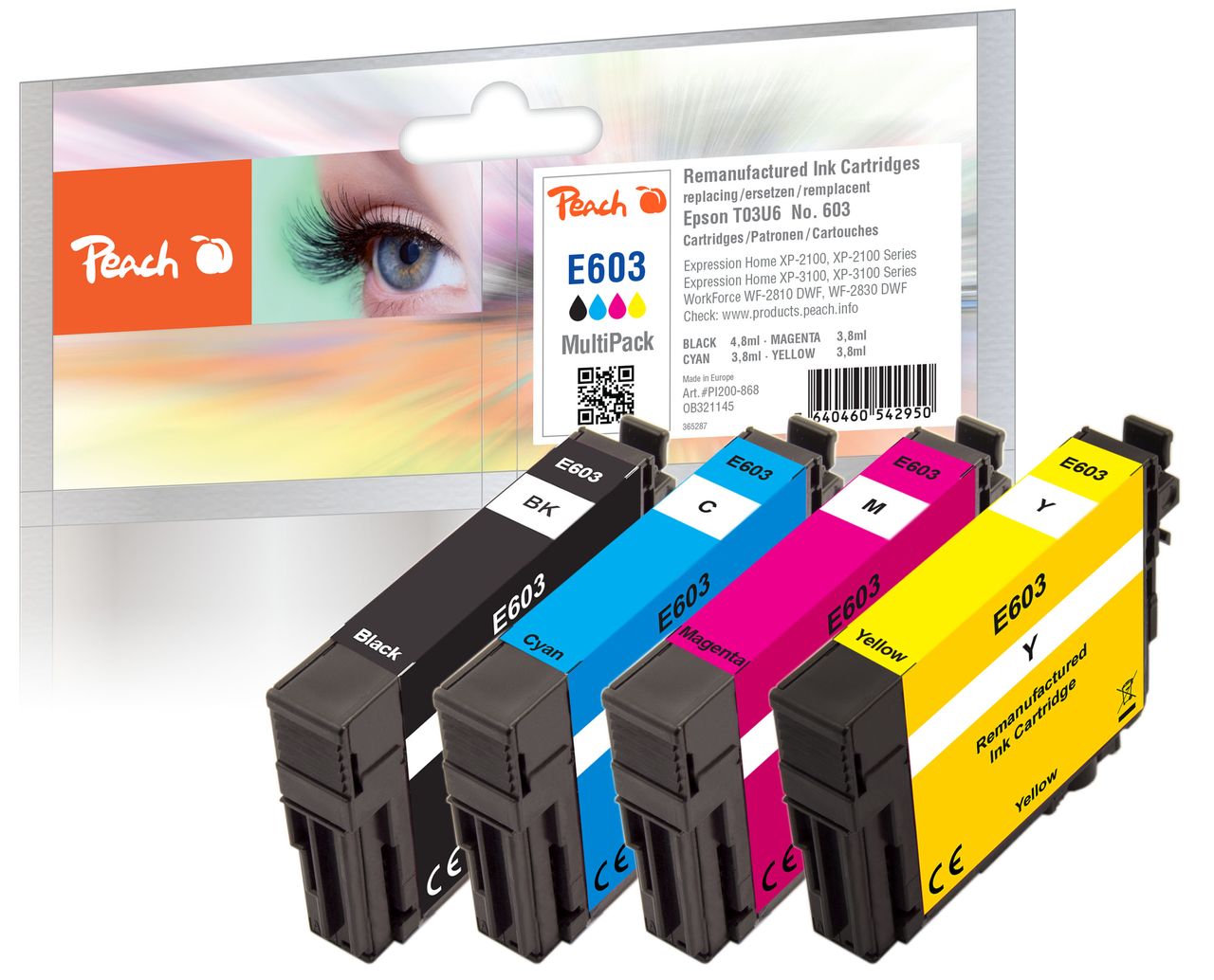 Peach Spar Pack Tintenpatronen ersetzt Epson No. 603