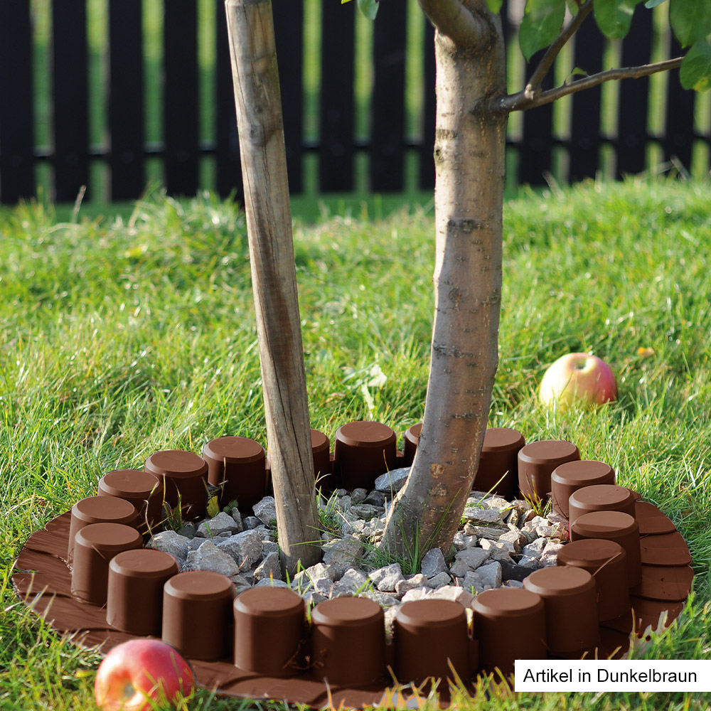 Powertec Garden Baum- und Betteinfassung, Dunkelbraun - 4er-Set