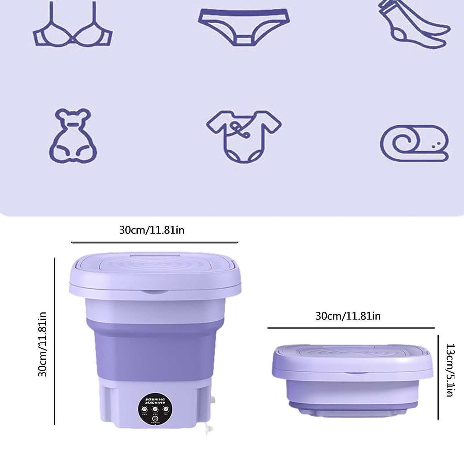 Bedee Wäscheschleuder Faltbare Mini Waschmaschine für Unterwäsche Und Socken, Tragbare Mobile Waschmaschine für Socken, Unterwäsche, Reisen