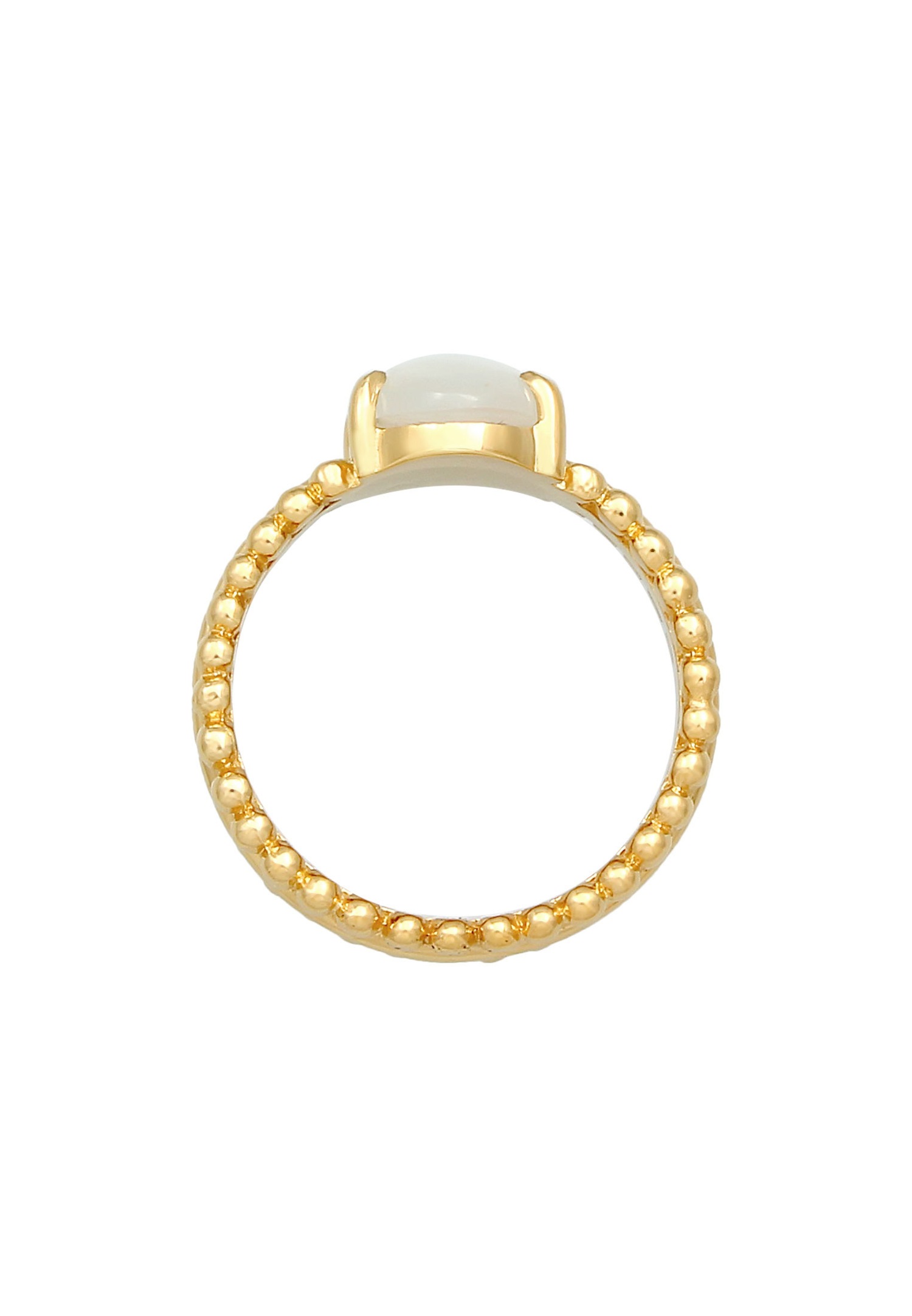 Elli PREMIUM Anello ovale da donna, grosso, glamour e trendy, con pietra di luna, in argento sterling 925 placcato oro.