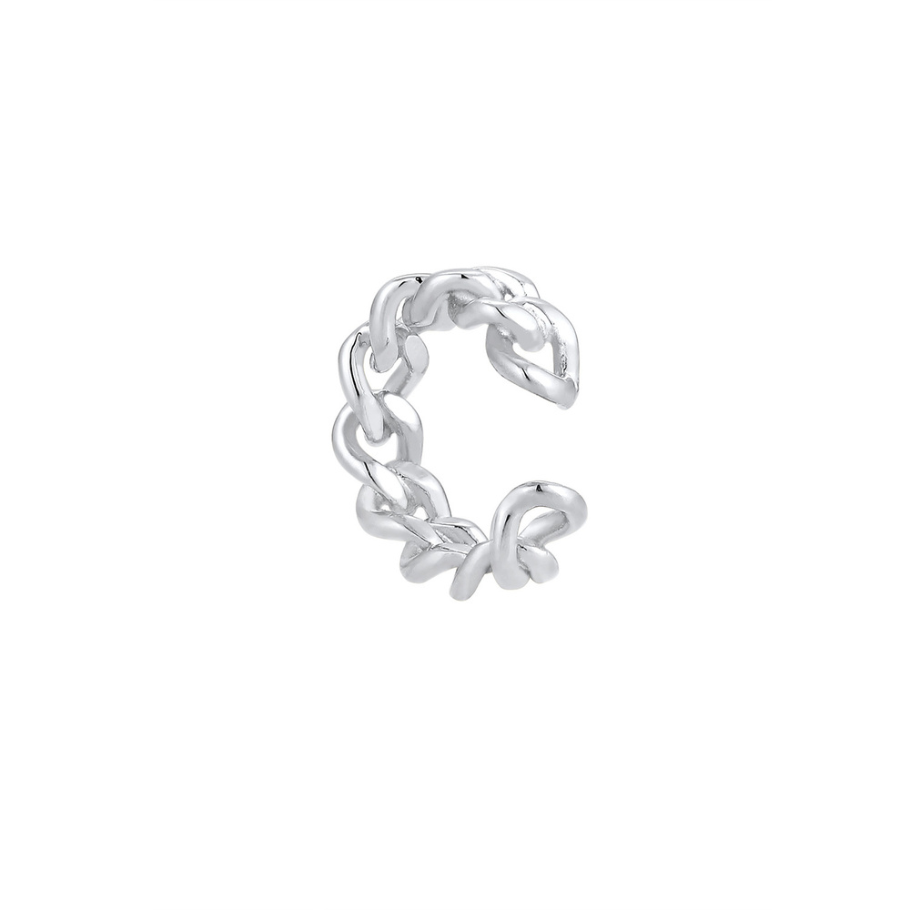Elli Elli Boucles d'Oreilles Femme Moderne Tressée en Argent Sterling 925 Boucles d'oreilles