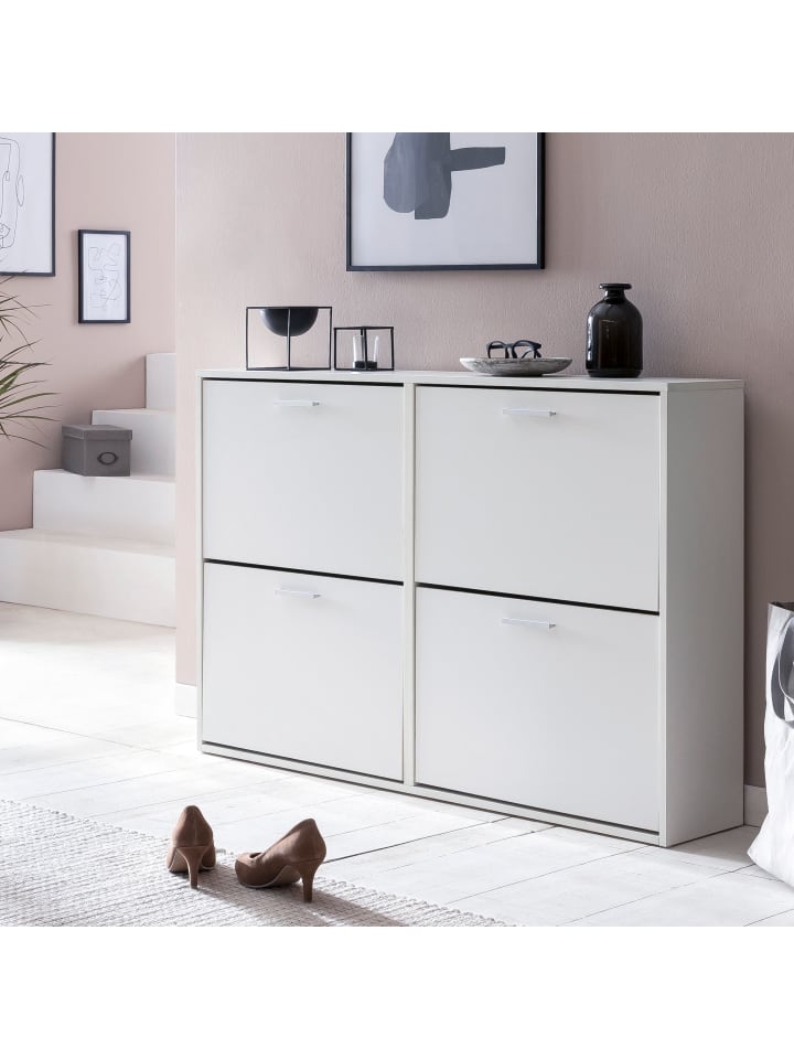 KADIMA DESIGN Schuhschrank WL5.829 Modern 120 x 81 x 24 cm Holz Schuhregal 4 in Weiß günstig kaufen onesize