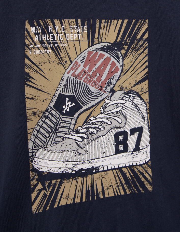T-shirt marine visuel sneakers garçon