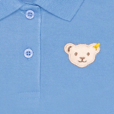 Poloshirt kurzarm, mittelblau für Mädchen