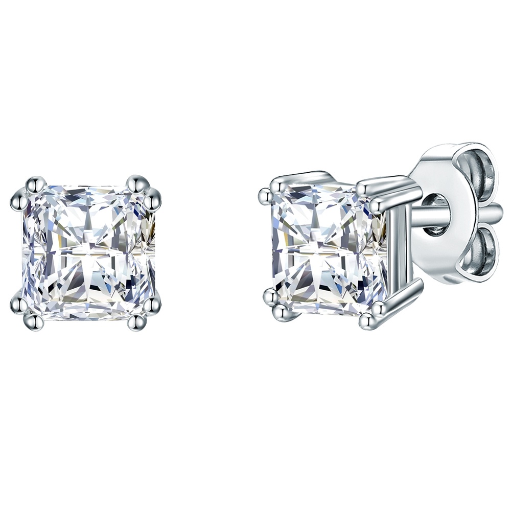 Trilani Puces d'oreilles en argent Argent sterling Oxyde de zirconium (CZ) en Argent Boucles d'oreilles