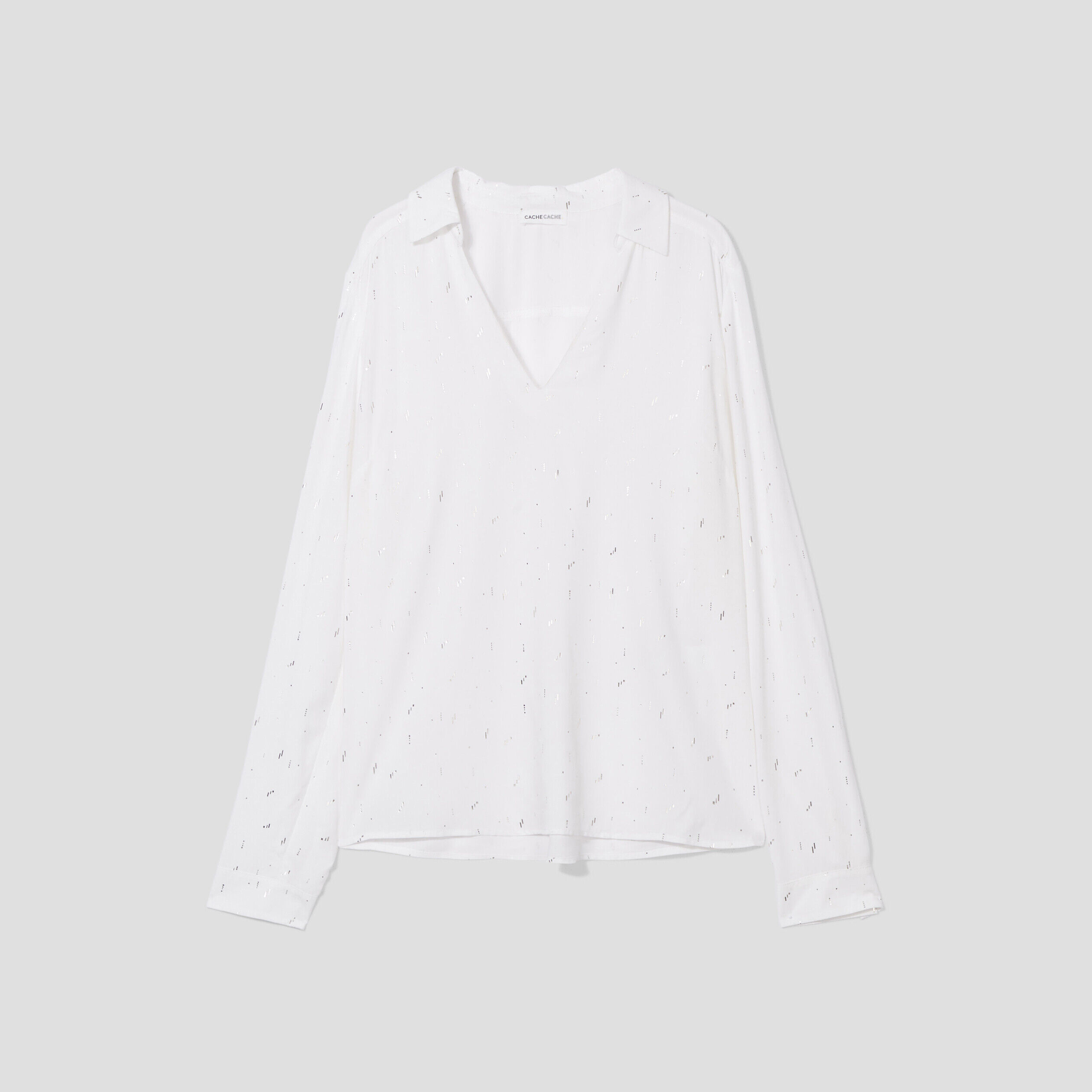 Blouse manches longues blanc femme | Cache Cache