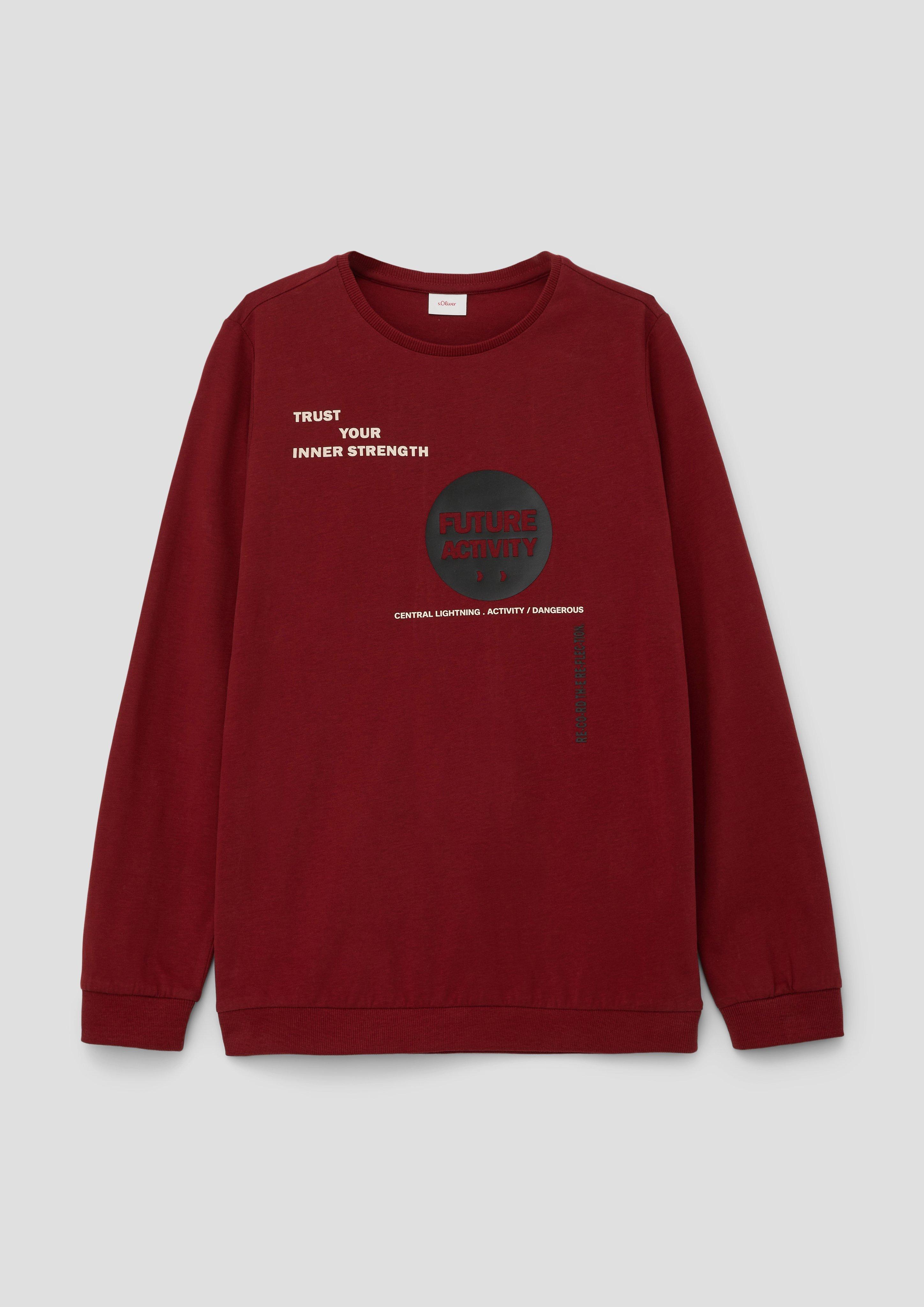 Longsleeve mit gummiertem Frontprint  2137546-3865
