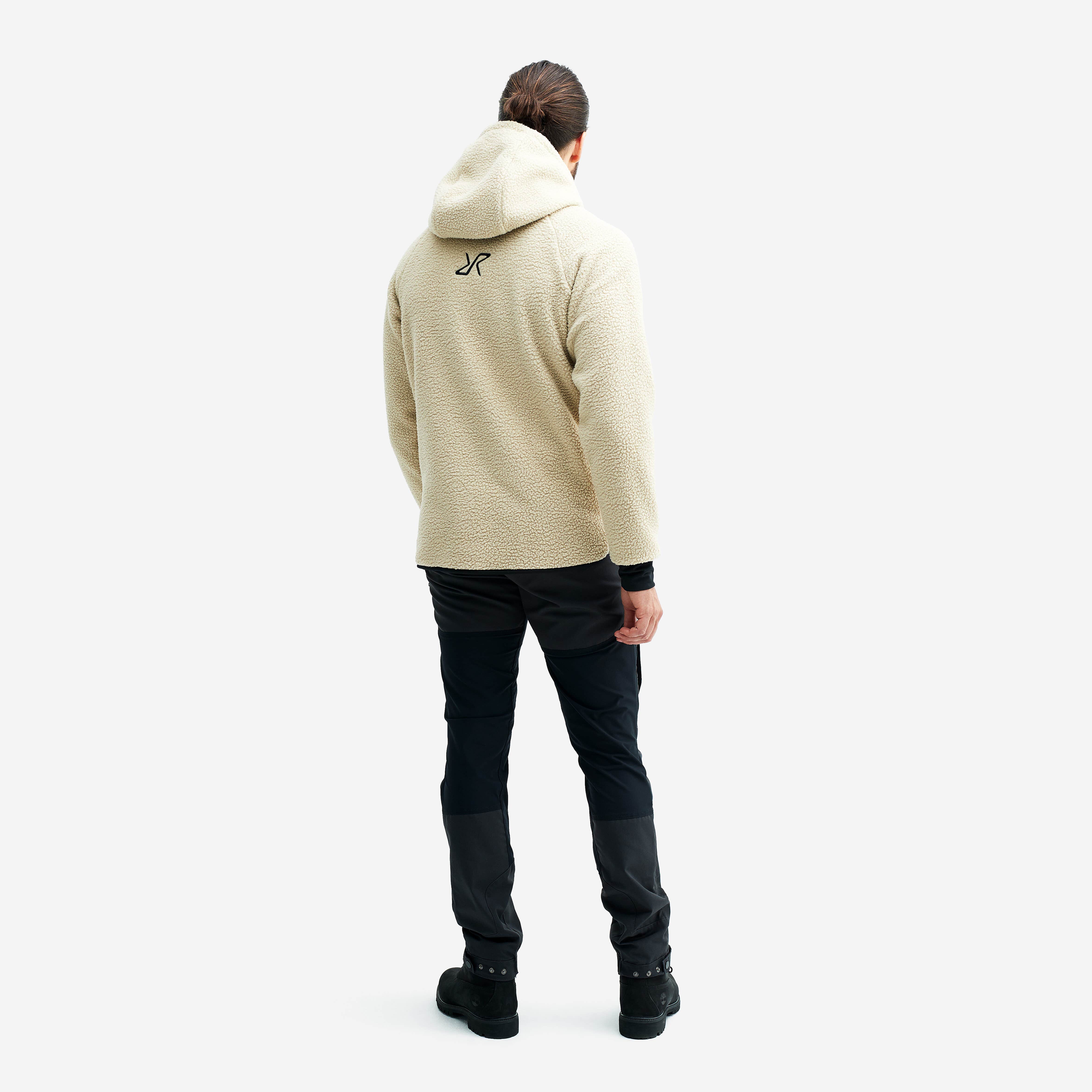 Sherpa Hoodie Homme Beige Khaki