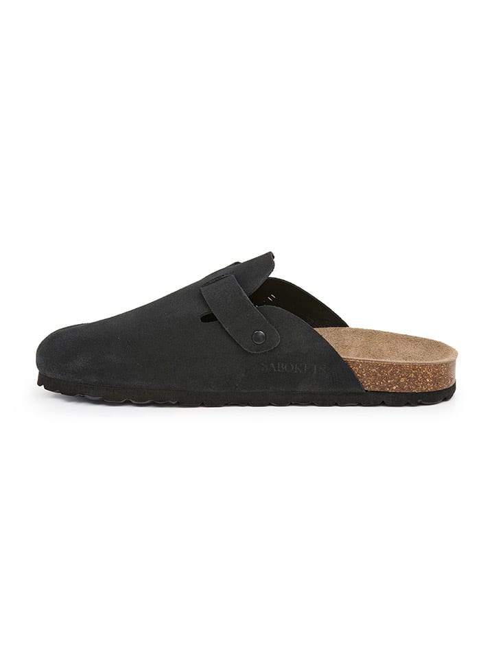 SABOKETS Leder-Clogs in Schwarz günstig kaufen
