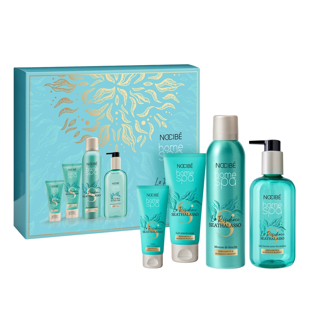 Nocibé Home Spa - Coffret Seathalasso  Echappée Bien-être Lait corps, mousse de douche, crème mains & gel lavant mains