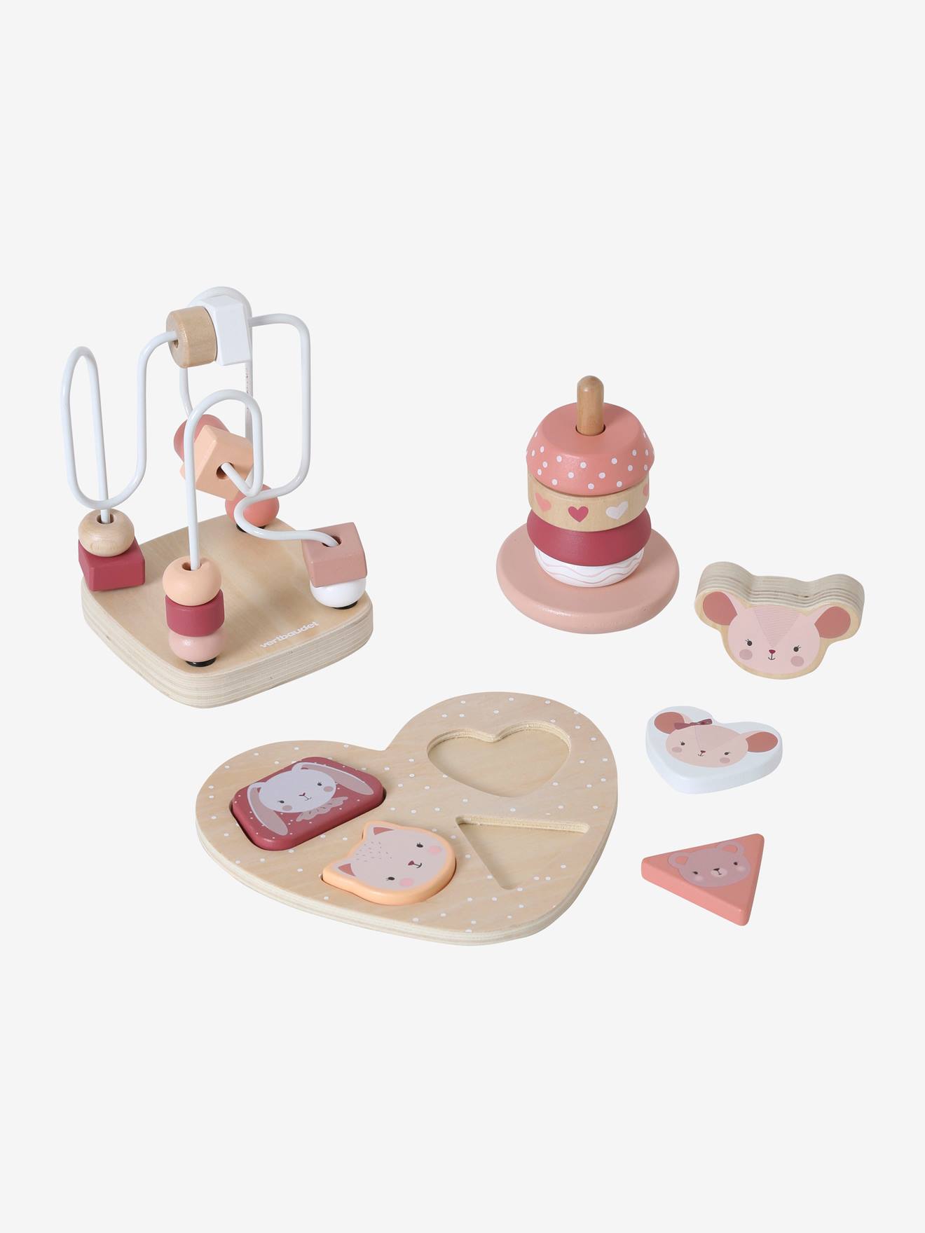 Coffret 3 jeux d'éveil GRENIER en bois FSC® beige