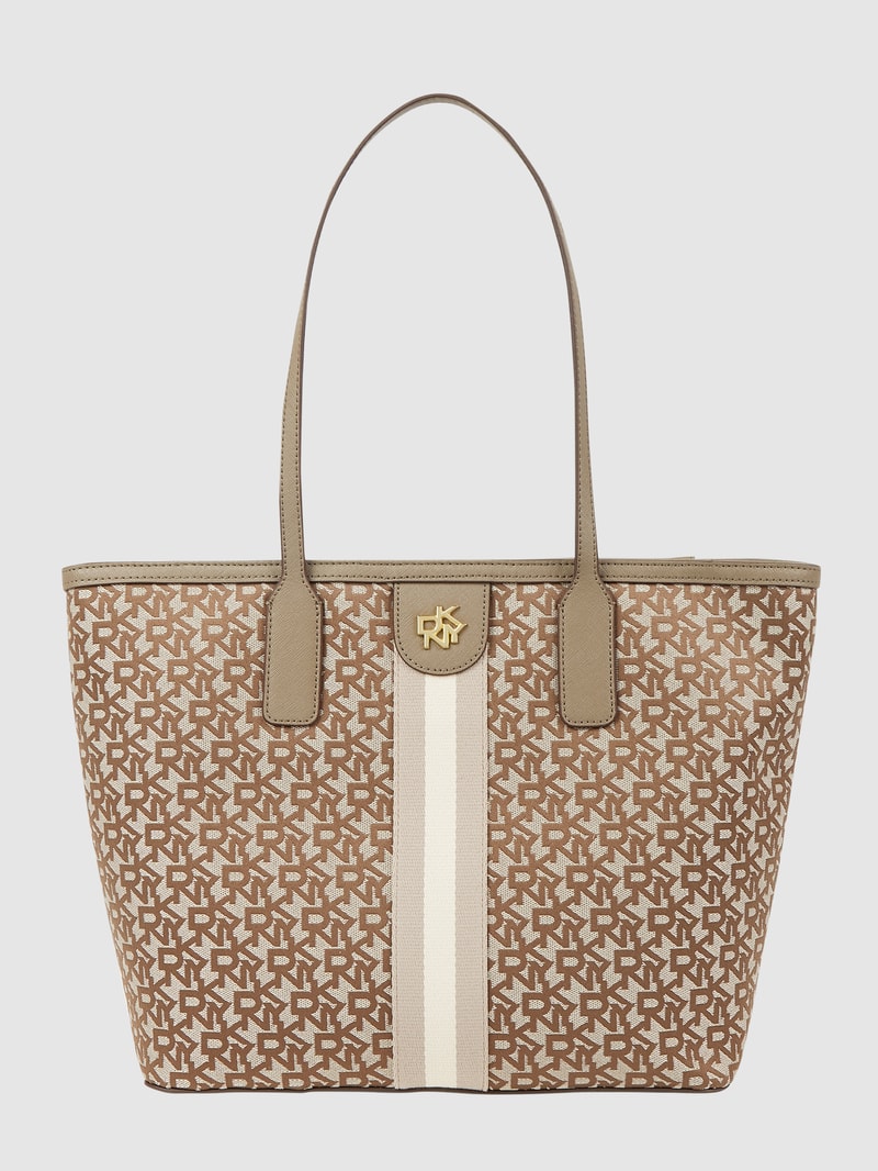 Tote Bag mit Logo-Muster Modell 'Carol' in taupe