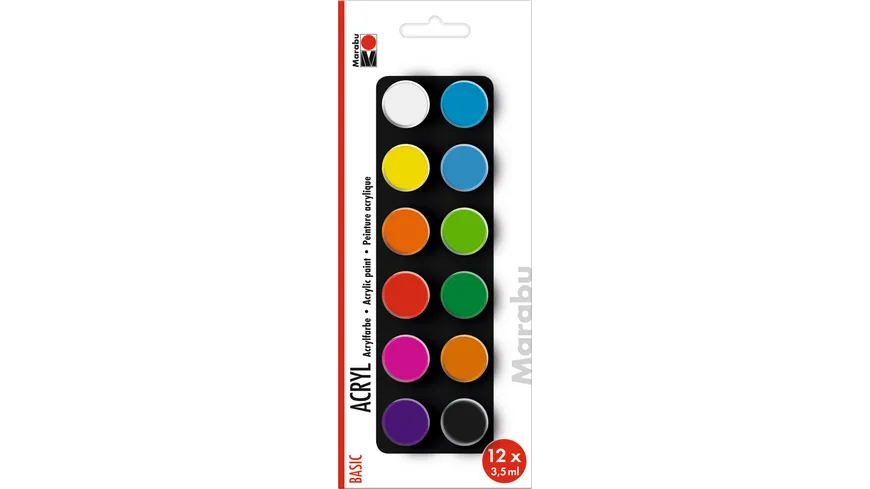 Marabu Acrylfarben 12er Set BASIC 42 ml