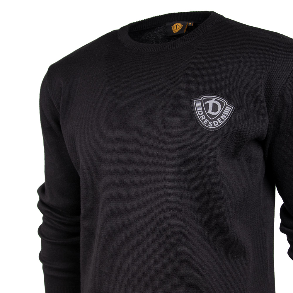Strickpullover-Sweater LOGO PVC schwarz