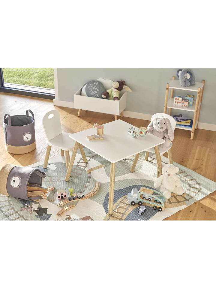 Zeller Present Kindermöbelset: 2 Stühle   Tisch in weiß günstig kaufen onesize