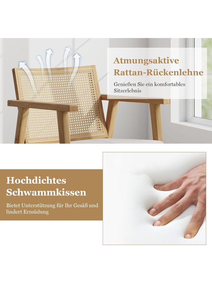 COSTWAY Akzentstühle 2er-Set in Beige günstig kaufen onesize
