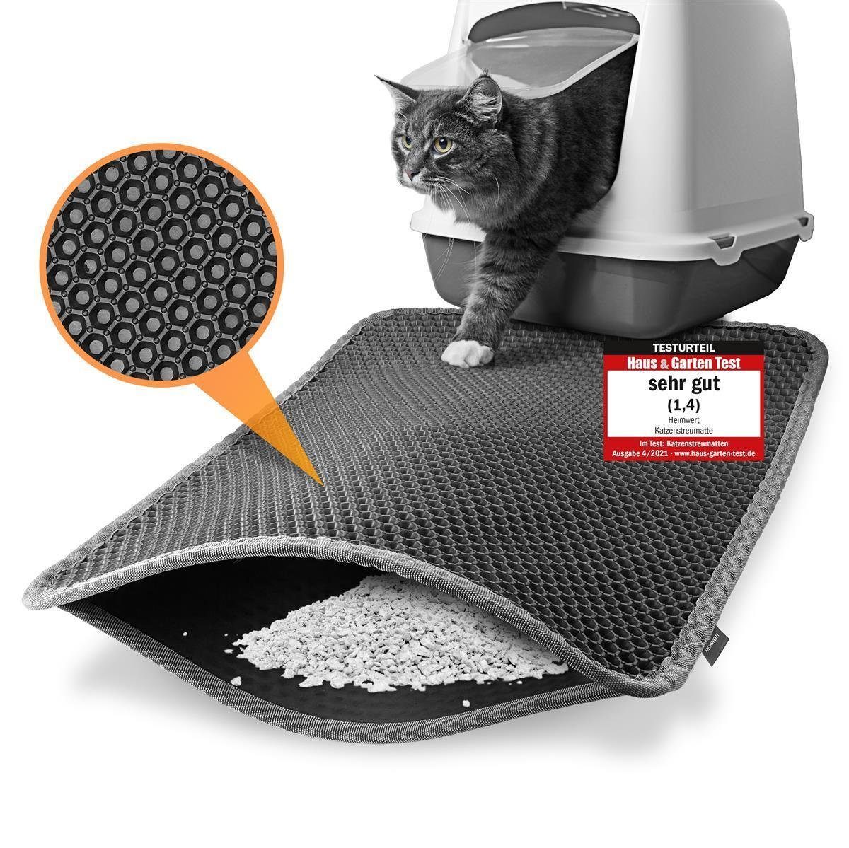 HEIMWERT Katzentoilette Katzenstreu Matte Katzenstreumatte - 76x61cm