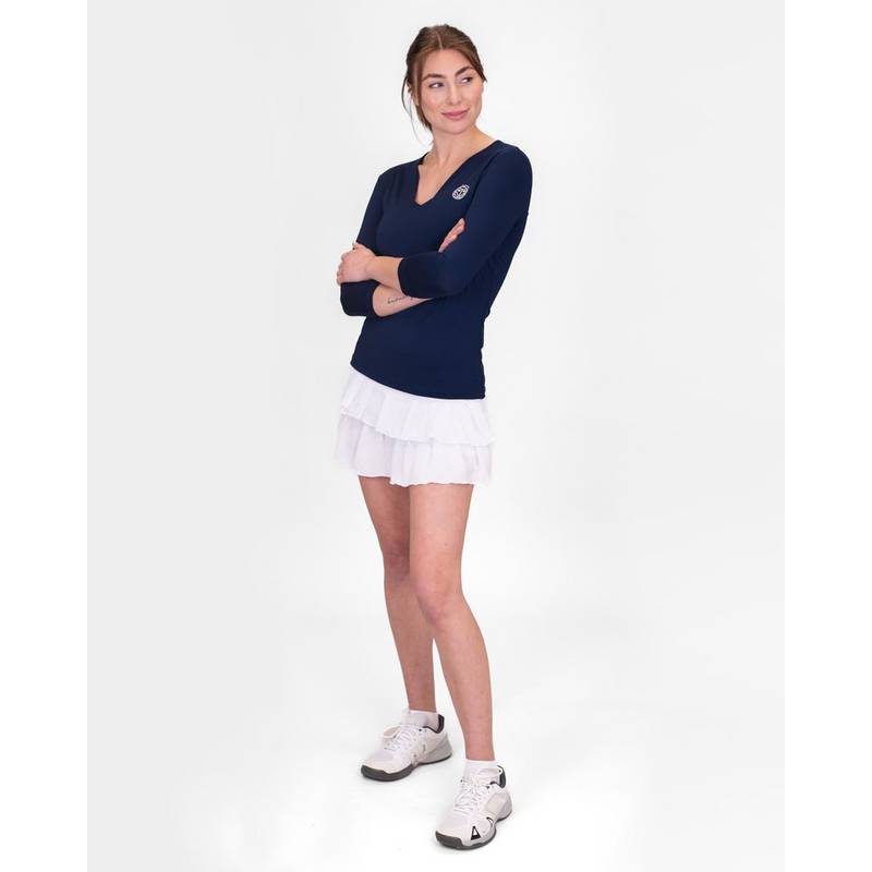 BIDI BADU Crew V-Neck Longsleeve Tennisshirt Damen