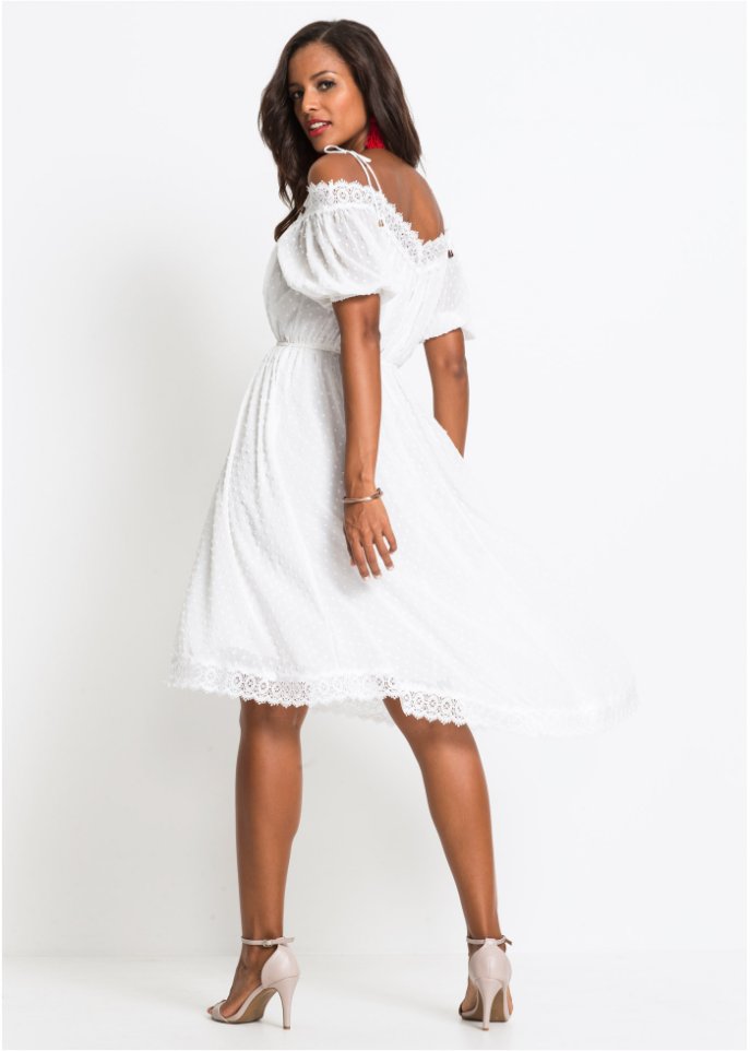 Cold-Shoulder-Kleid mit Spitze