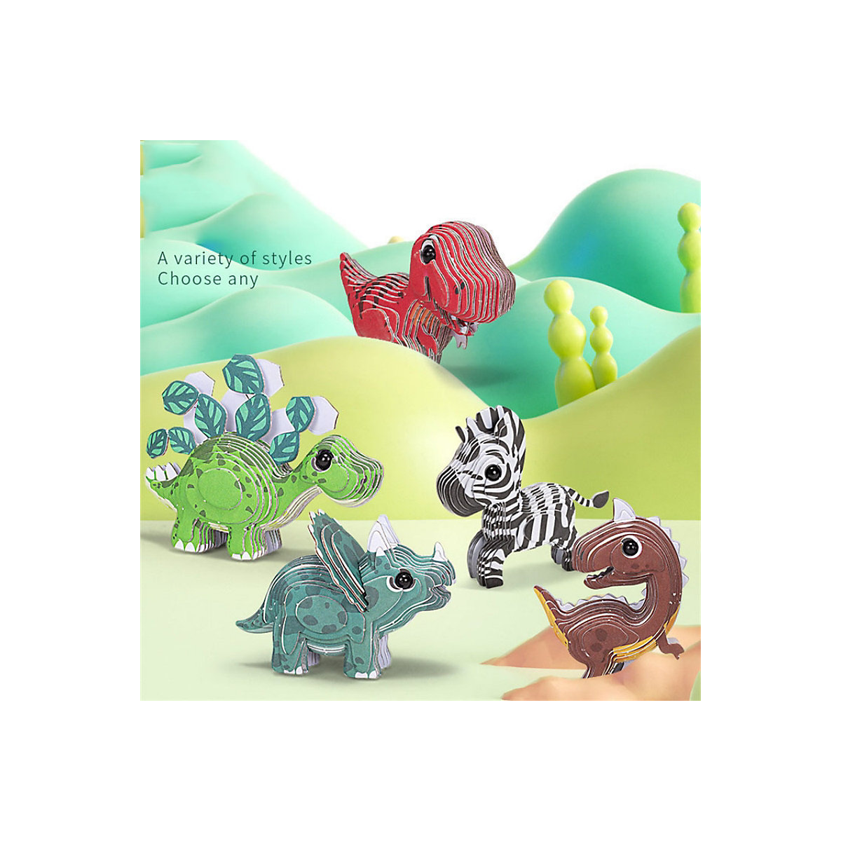 Dreidimensionales Kinderpuzzle Dinosauriermodell Papierzusammenbau Spielzeug für frühes Lernen