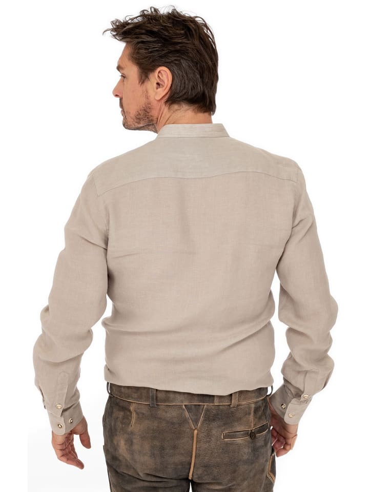 Almsach Stehkragenhemd 720LI-LA in beige günstig kaufen