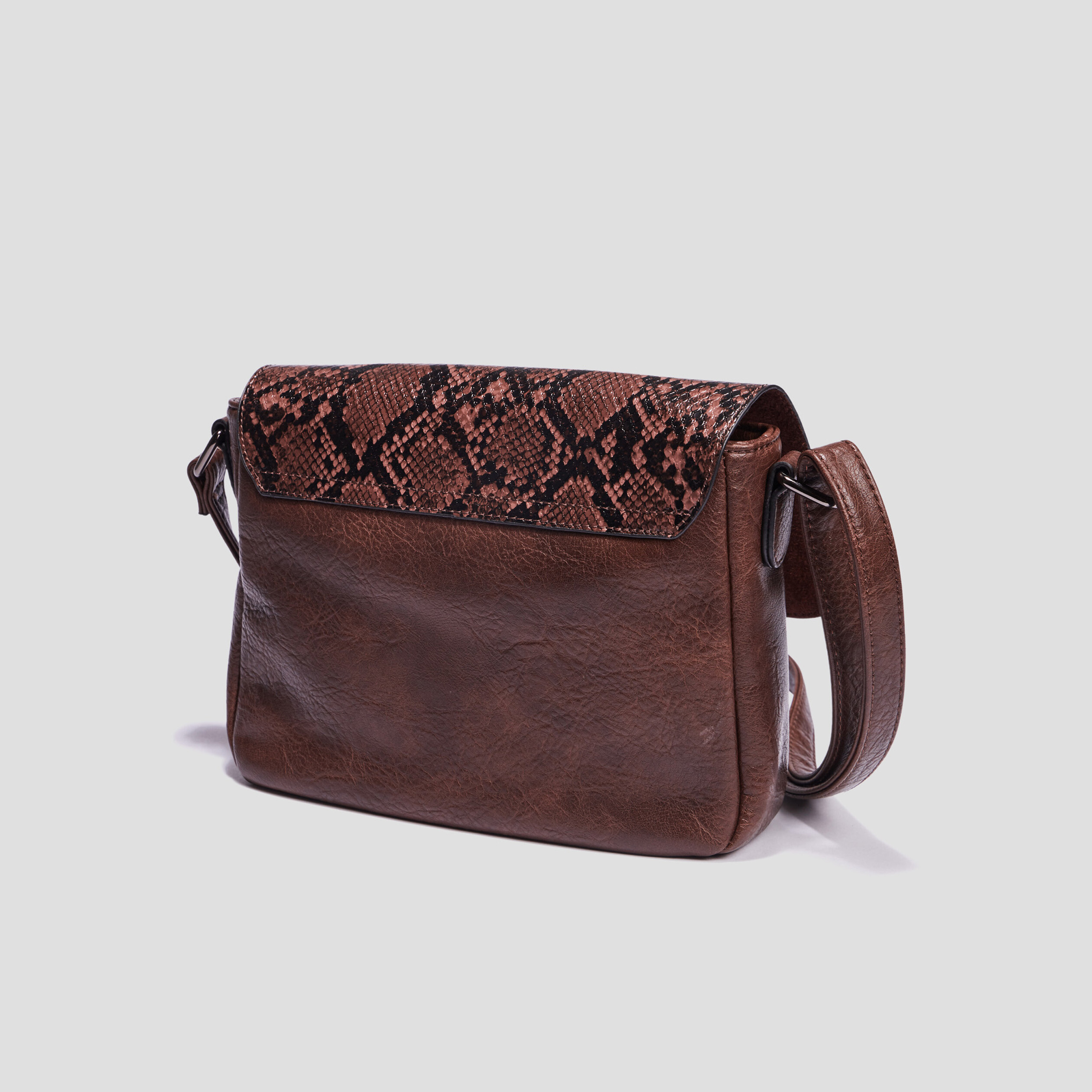 Sac besace texturé marron cognac femme | La Halle