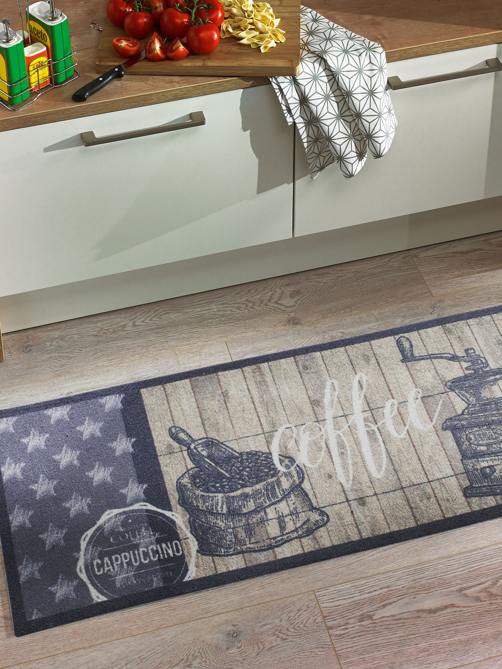 Kitchen Fußmatte, Coffeemill Grey