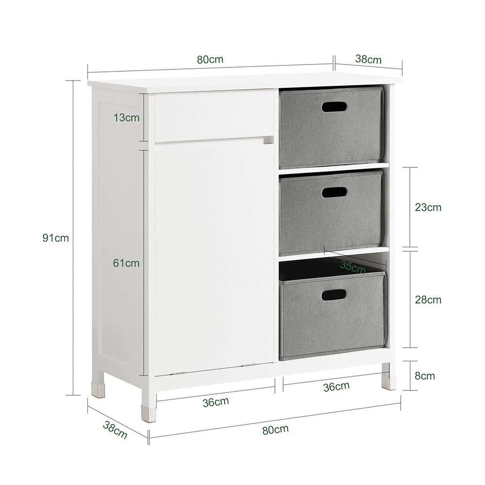 SoBuy Wäscheschrank BZR77 mit ausklappbarem Wäschesäcken Wäschesack Wäschetruhe