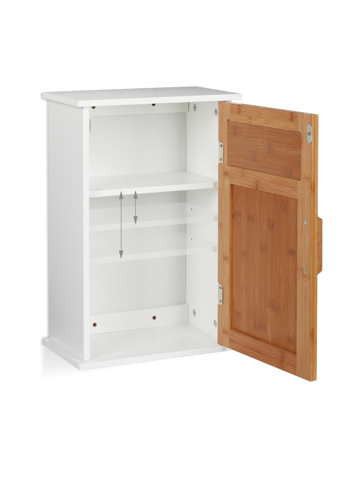 relaxdays Badhängeschrank in Weiß/Natur - (B)35 x (H)51,5 x (T)20 cm günstig kaufen onesize