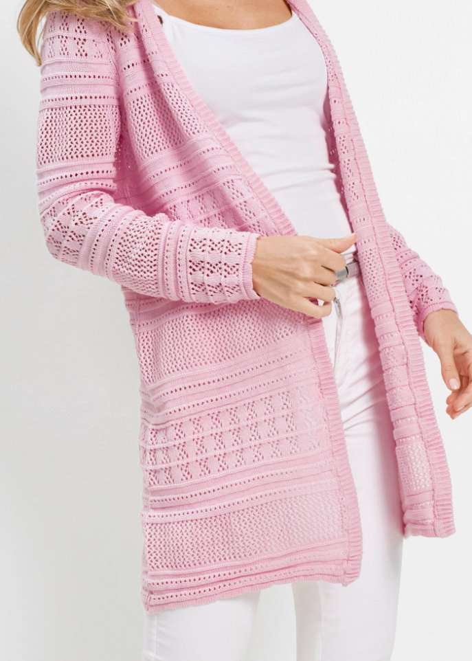 Strickjacke mit Leinenanteil