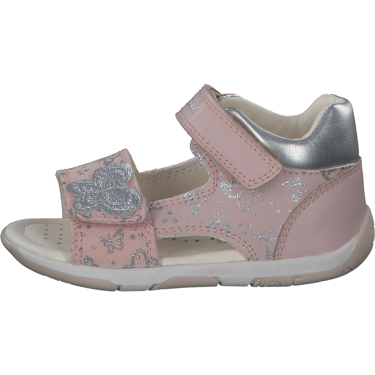Geox B250YC, Sandalen (Kinder), Kinder, LT ROSE/SILVER