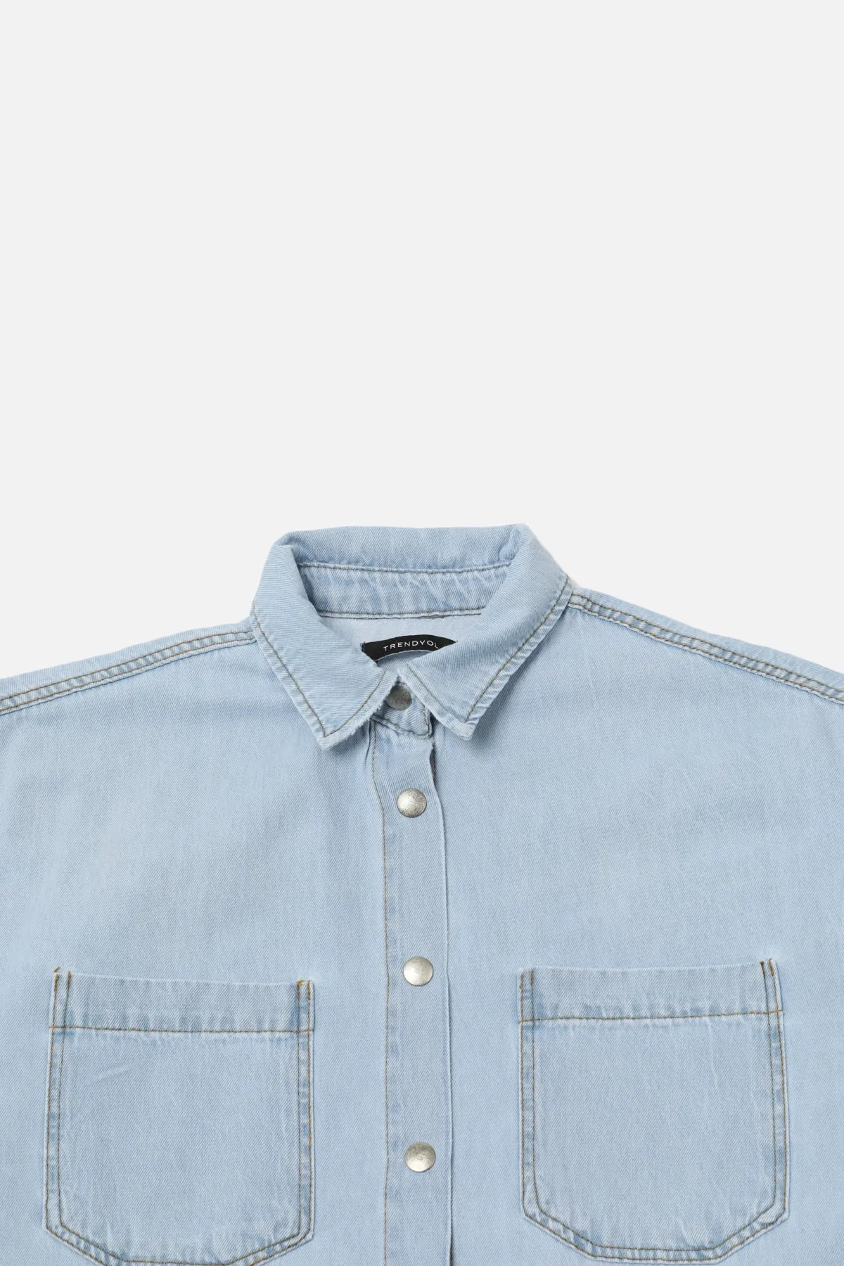 Trendyol Collection  Blaues Baic-Jeanshemd TWOSS22GO0185
