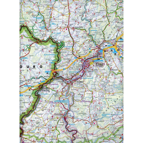 EIFEL - MOSEL - HUNSRÜCK - WESTERWALD, AUTOKARTE 1:150.000 - Straßenkarte