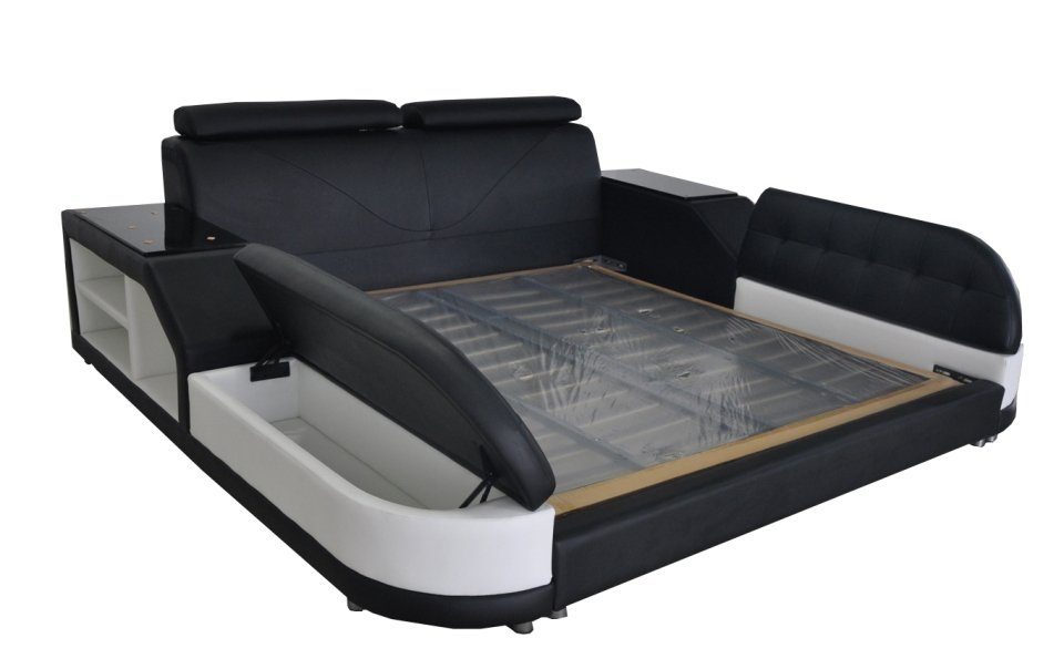JVmoebel Bett Design Luxus Bett Polster Ehe Hotel Moderne Betten Leder 180/200