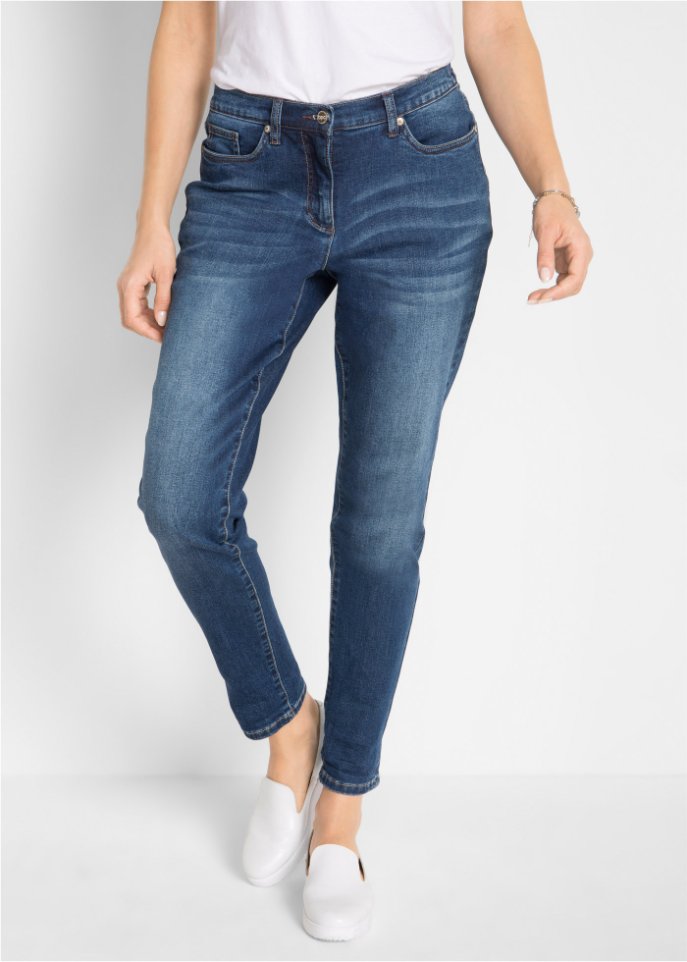 Stretch-Boyfriend-Jeans mit Bequembund